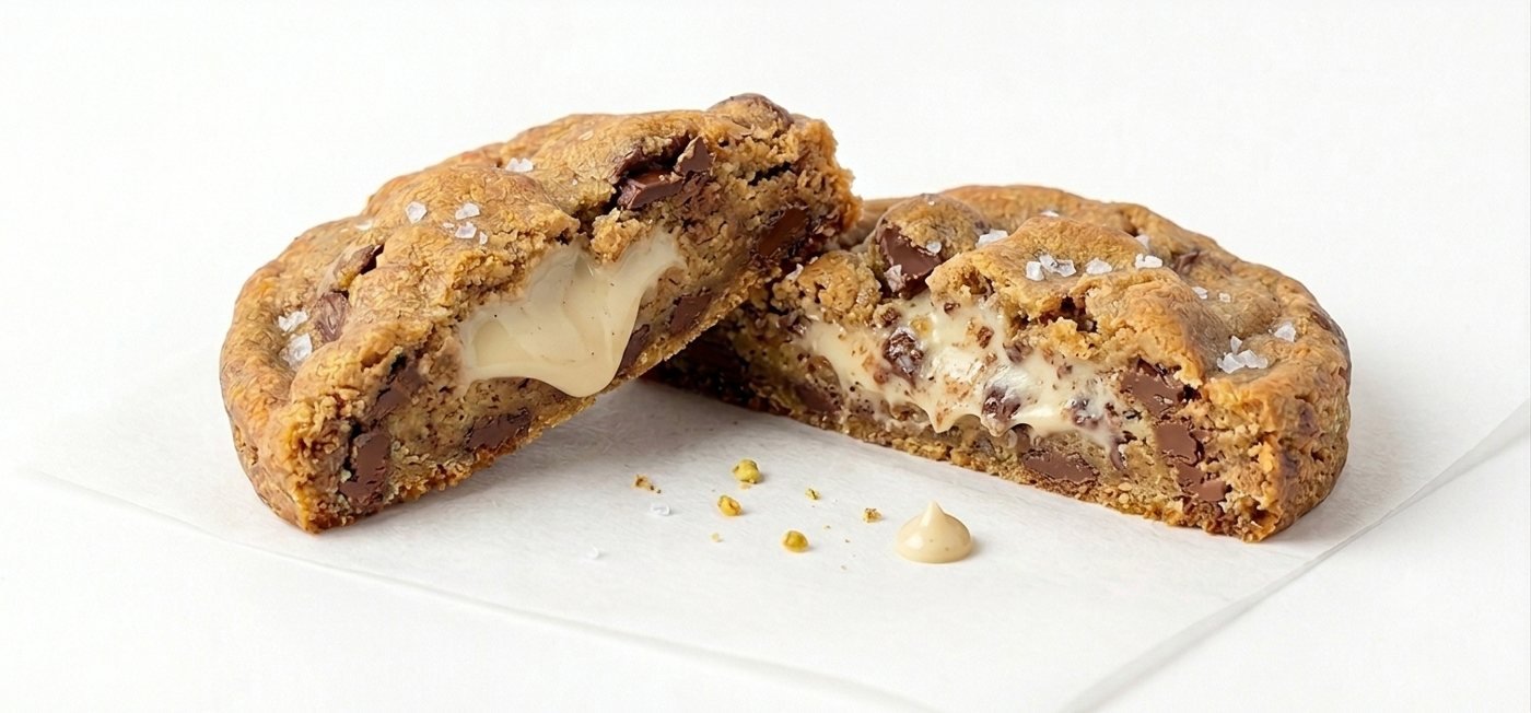 Bianco white chocolate filled cookie